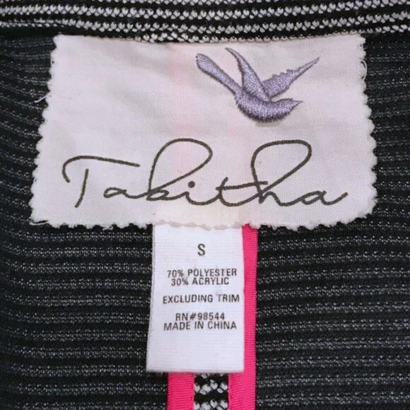 Anthropologie Tabitha Jacket Size S Chandelier Black White Striped Knit Blazer - Picture 5 of 5